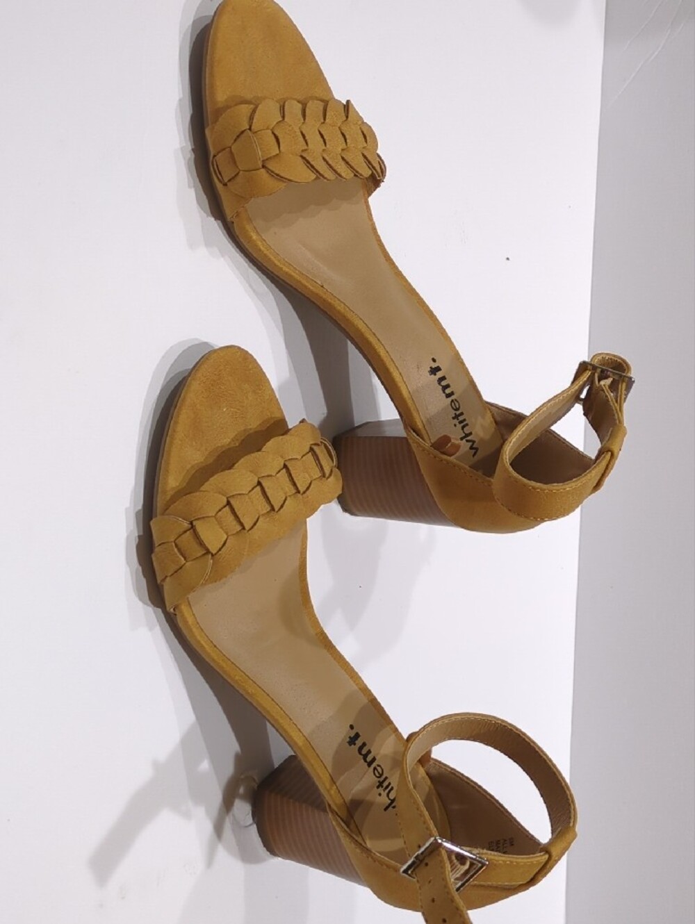 White Mountain Mustard Braided Ankle-Strap Sandals - Picture 5 of 5